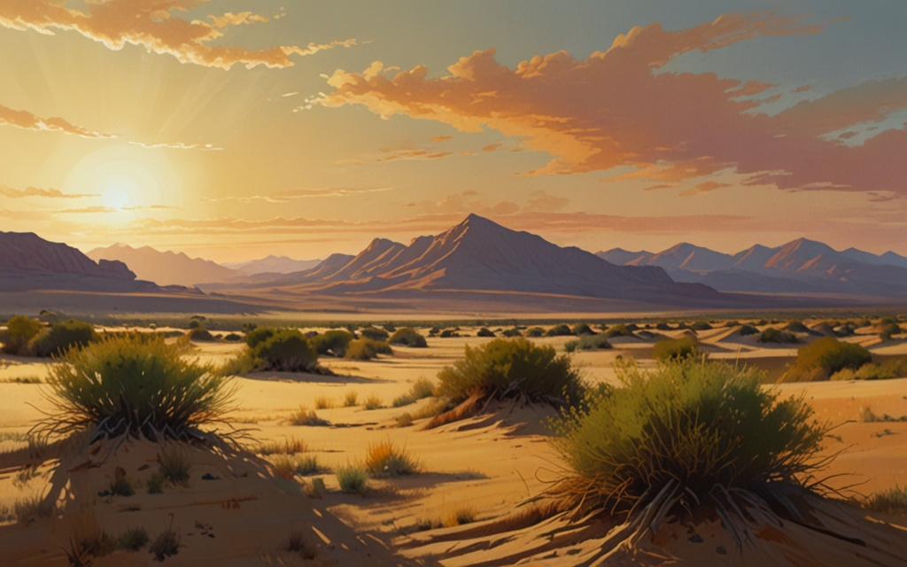 Algeria — a landscape evoking the country, painted illustration