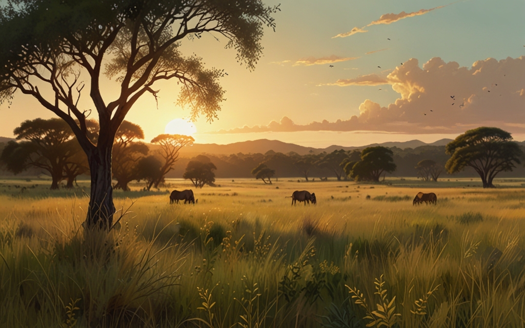 Angola — a landscape evoking the country, painted illustration