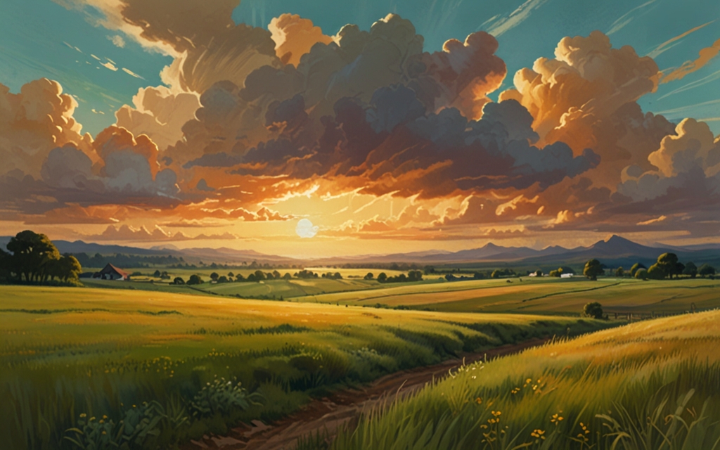Argentina — a landscape evoking the country, painted illustration