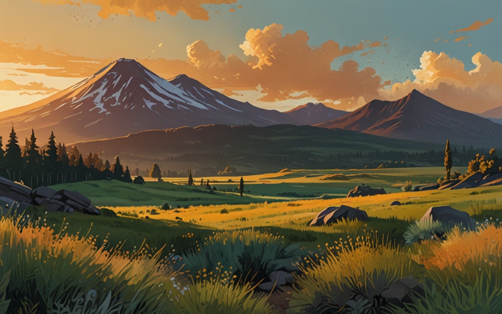 Armenia — a landscape evoking the country, painted illustration