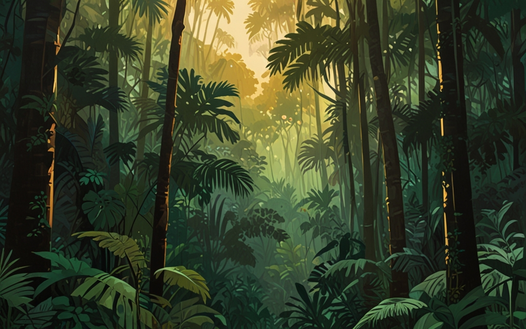 Belize — a landscape evoking the country, painted illustration