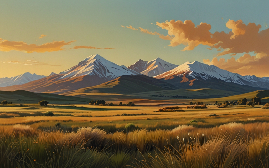 Bolivia — a landscape evoking the country, painted illustration