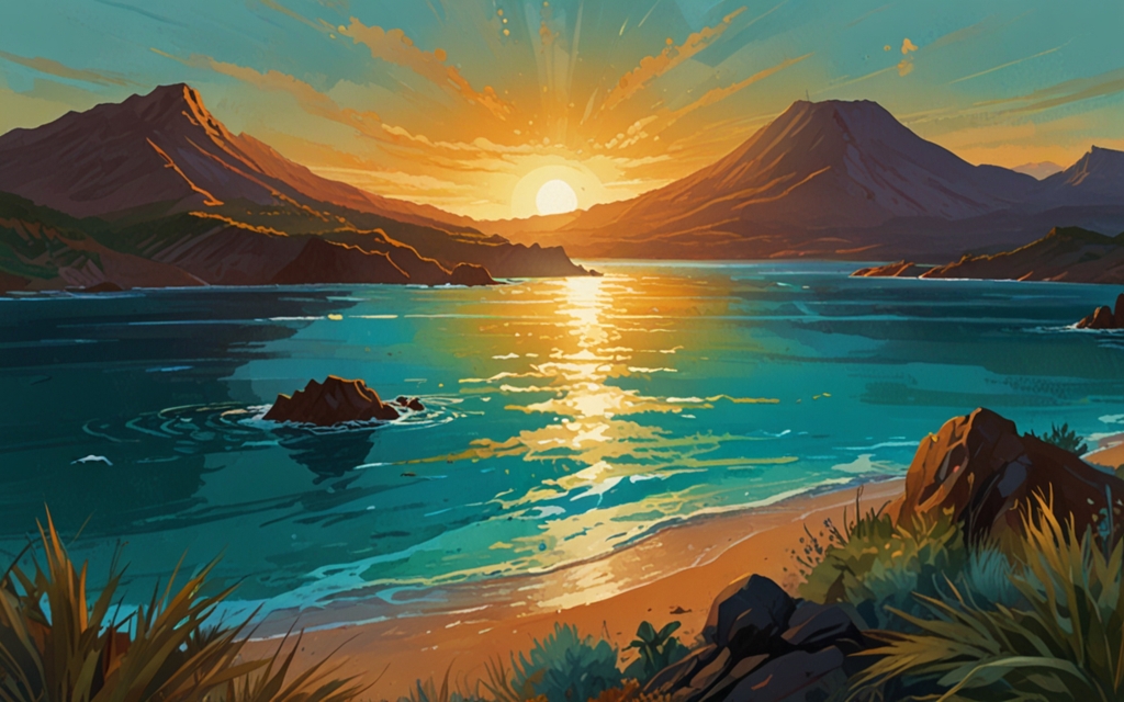 Cape Verde — a landscape evoking the country, painted illustration