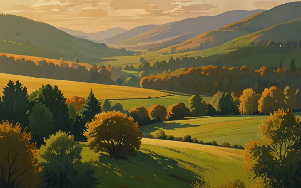 Czechia — a landscape evoking the country, painted illustration
