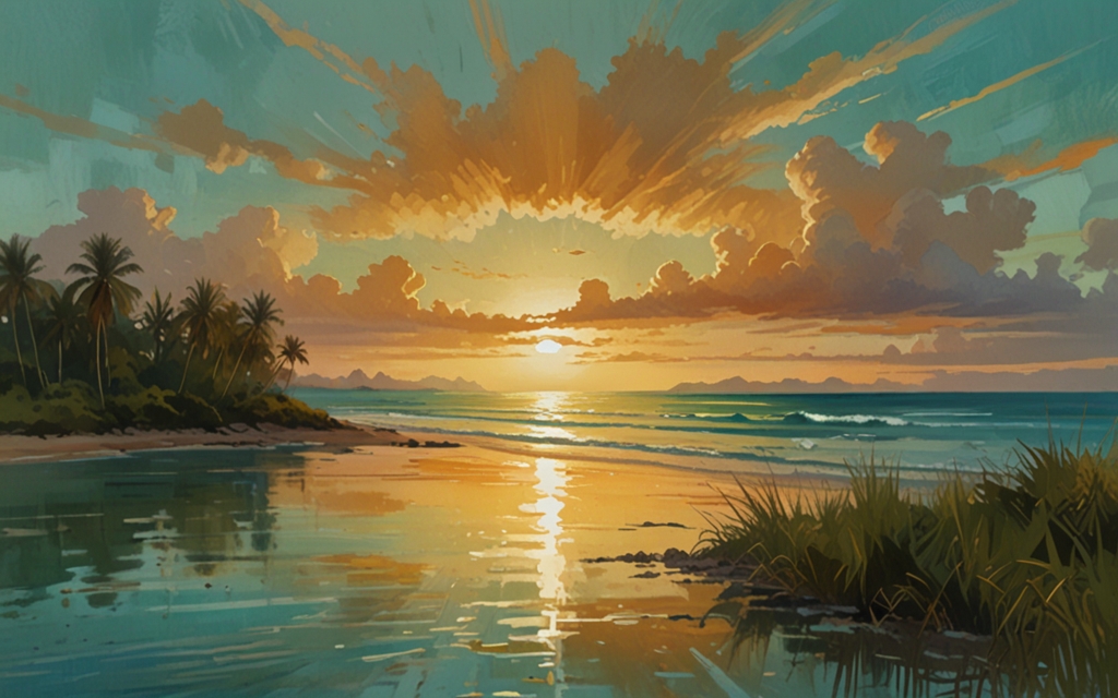 Dominican Republic — a landscape evoking the country, painted illustration