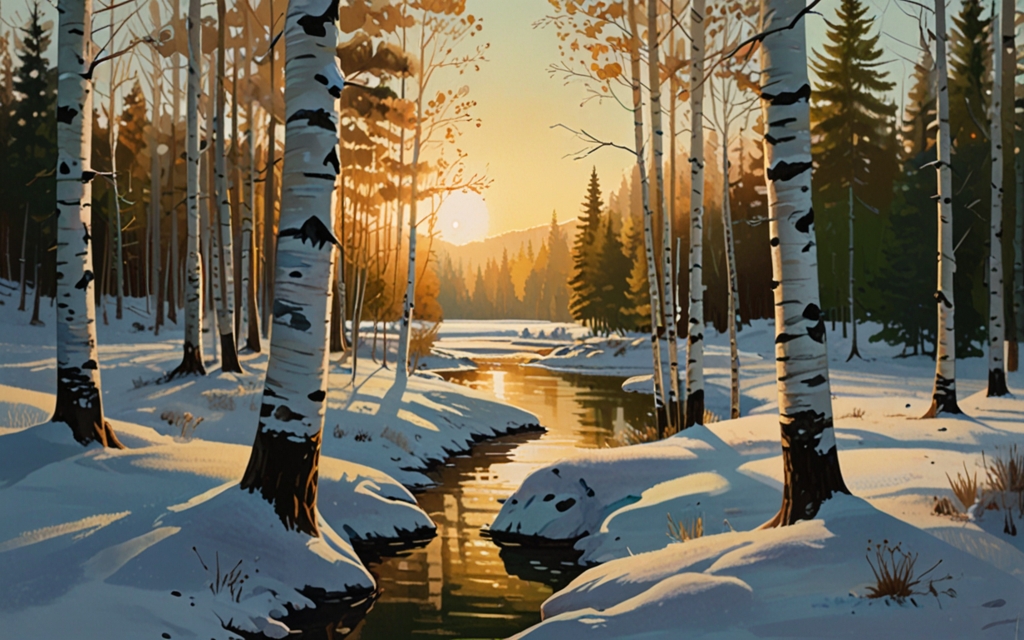 Estonia — a landscape evoking the country, painted illustration