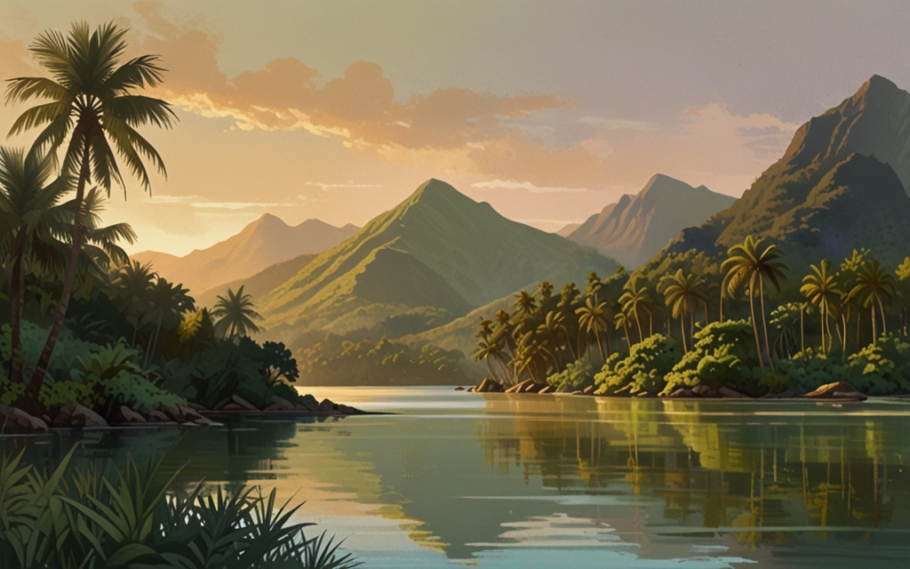Honduras — a landscape evoking the country, painted illustration