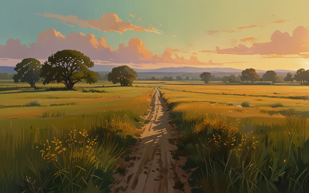 Hungary — a landscape evoking the country, painted illustration
