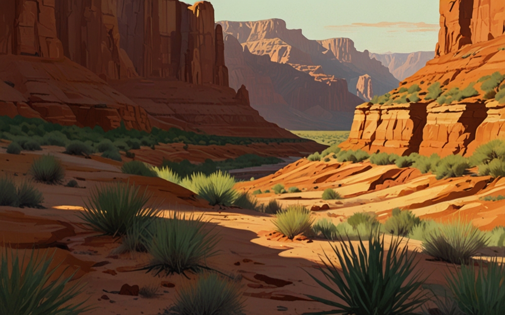 Jordan — a landscape evoking the country, painted illustration