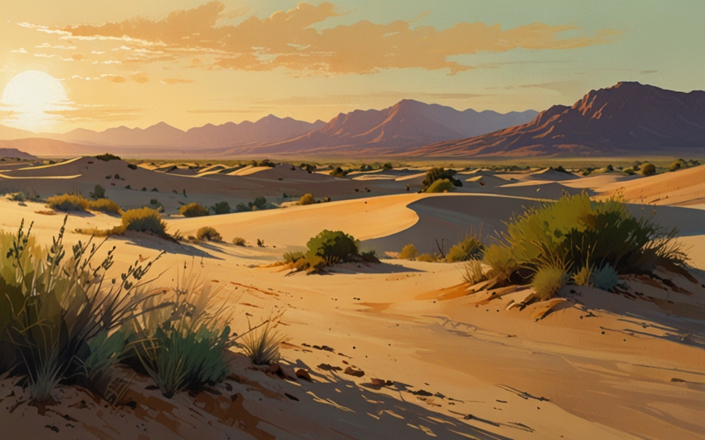 Kuwait — a landscape evoking the country, painted illustration