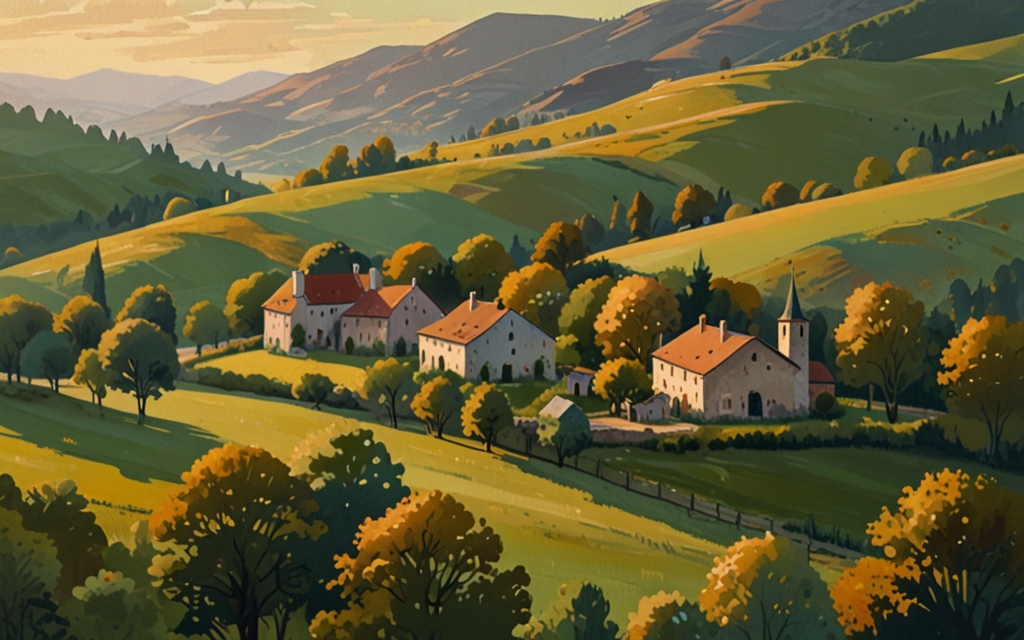 Luxembourg — a landscape evoking the country, painted illustration