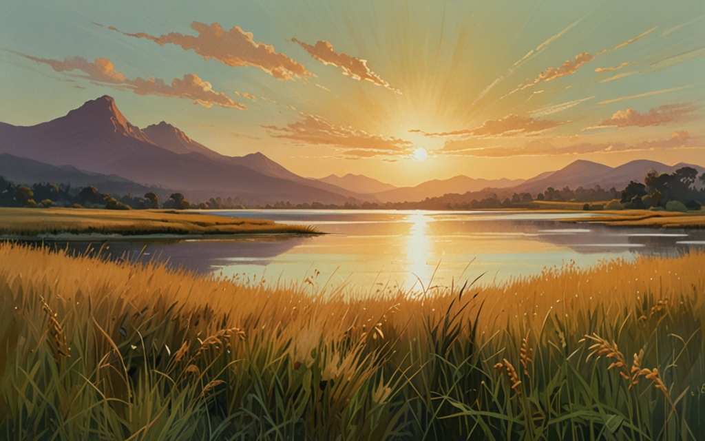 Malawi — a landscape evoking the country, painted illustration