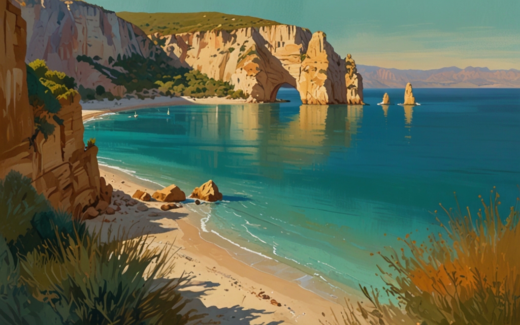 Malta — a landscape evoking the country, painted illustration