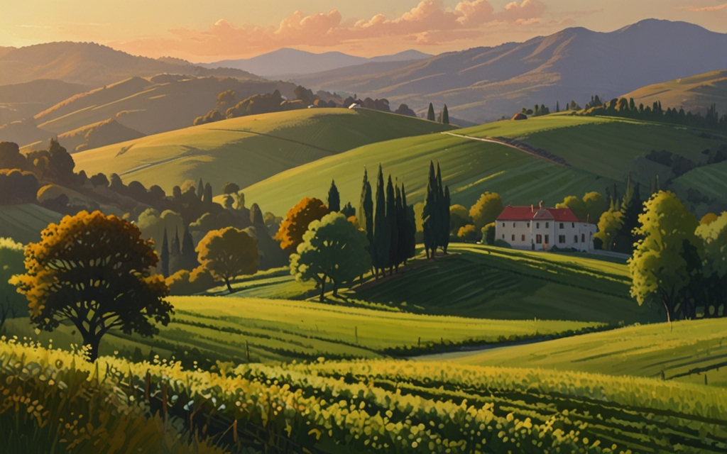 Moldova — a landscape evoking the country, painted illustration