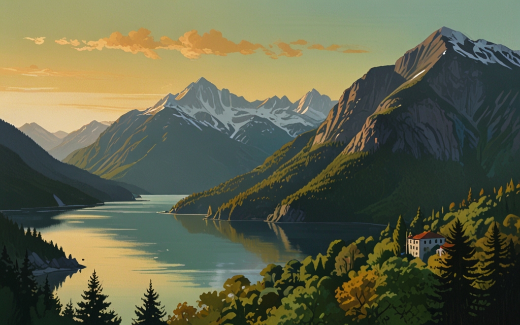 Montenegro — a landscape evoking the country, painted illustration