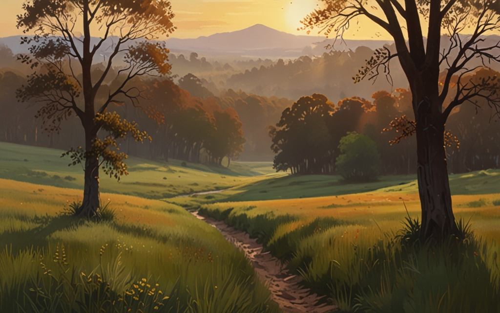Paraguay — a landscape evoking the country, painted illustration