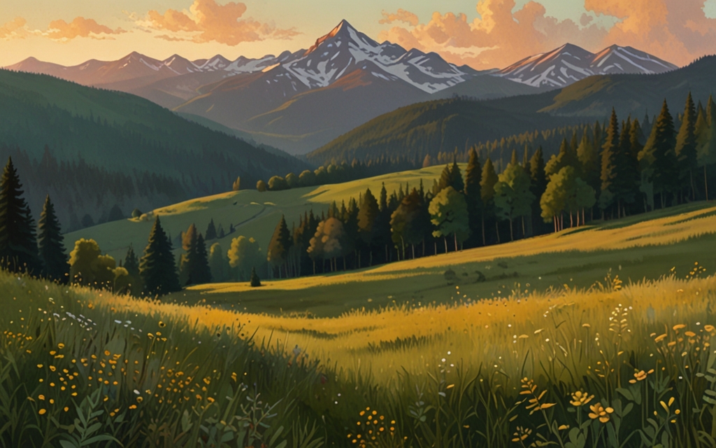 Romania — a landscape evoking the country, painted illustration