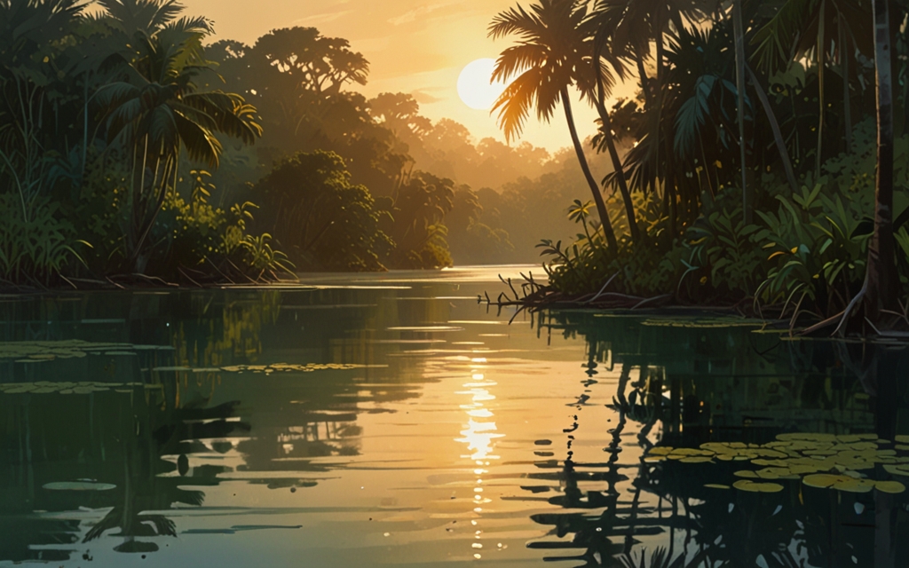 Singapore — a landscape evoking the country, painted illustration