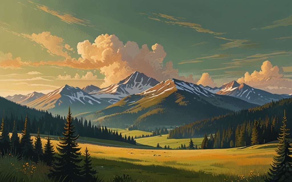 Slovakia — a landscape evoking the country, painted illustration