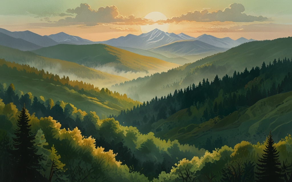 Slovenia — a landscape evoking the country, painted illustration