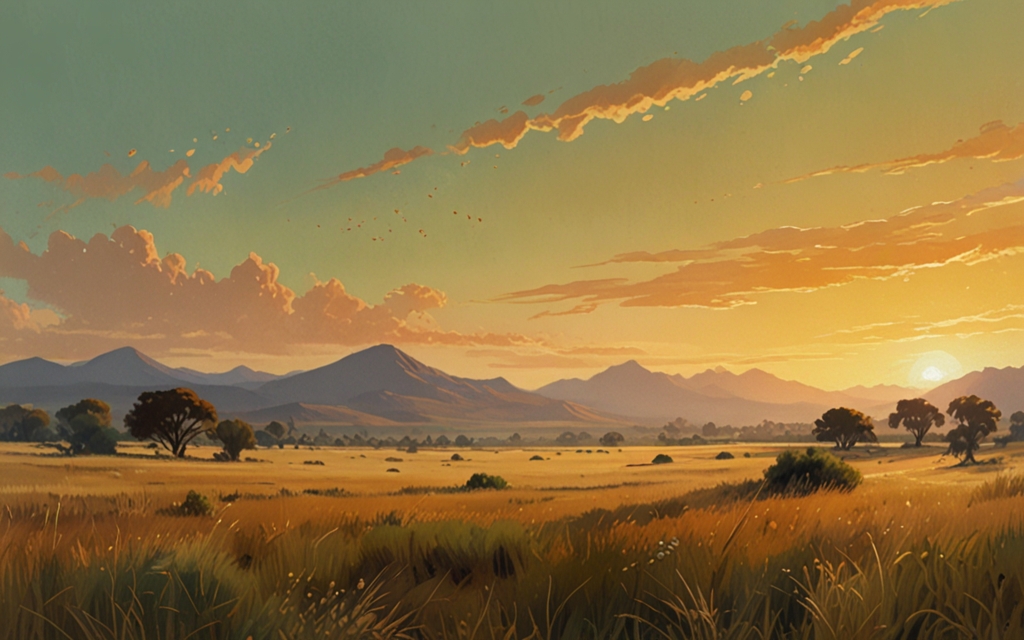 South Africa — a landscape evoking the country, painted illustration