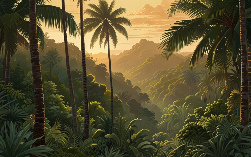 Trinidad and Tobago — a landscape evoking the country, painted illustration