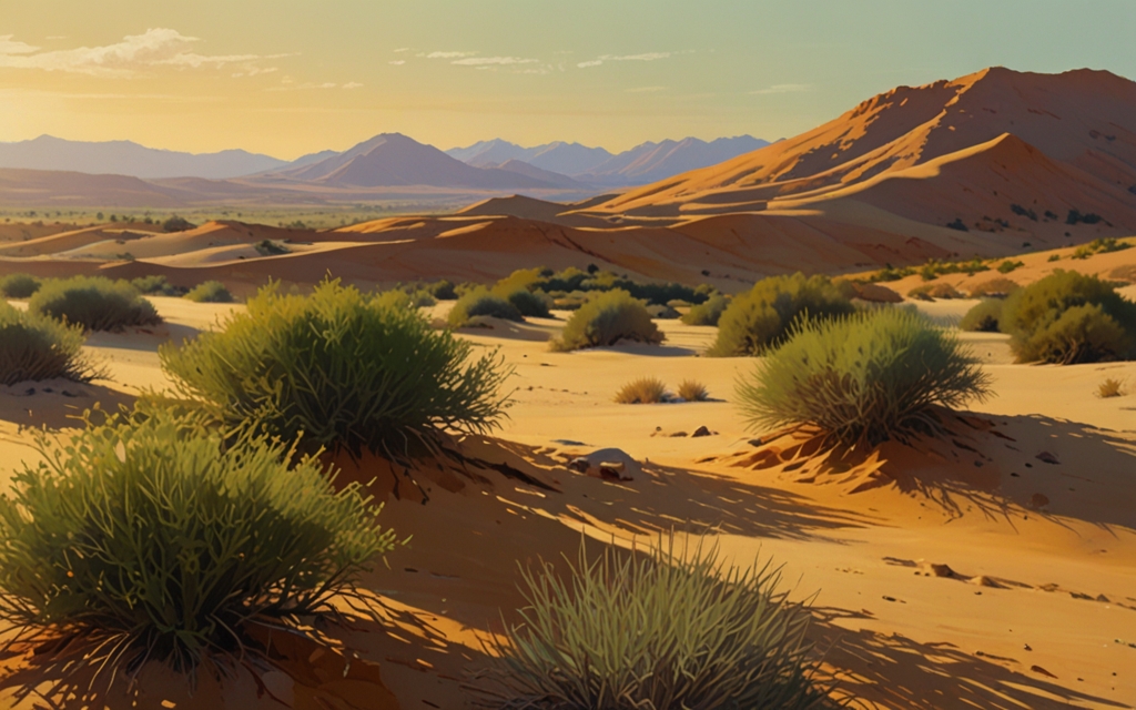 Tunisia — a landscape evoking the country, painted illustration