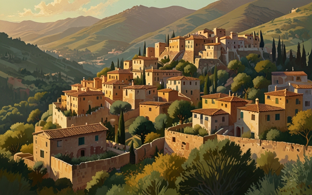 Türkiye — a landscape evoking the country, painted illustration