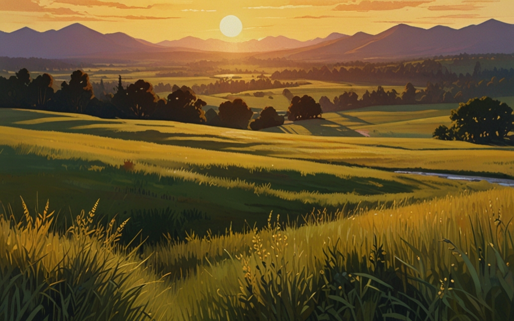 United States — a landscape evoking the country, painted illustration